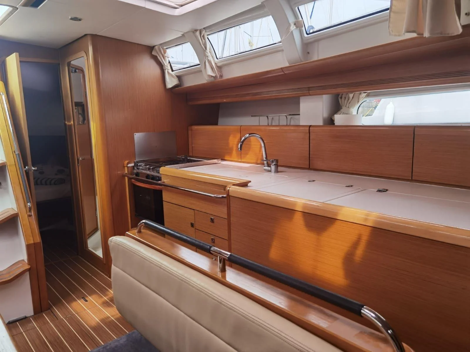 naturist hostess will keep the boat organised