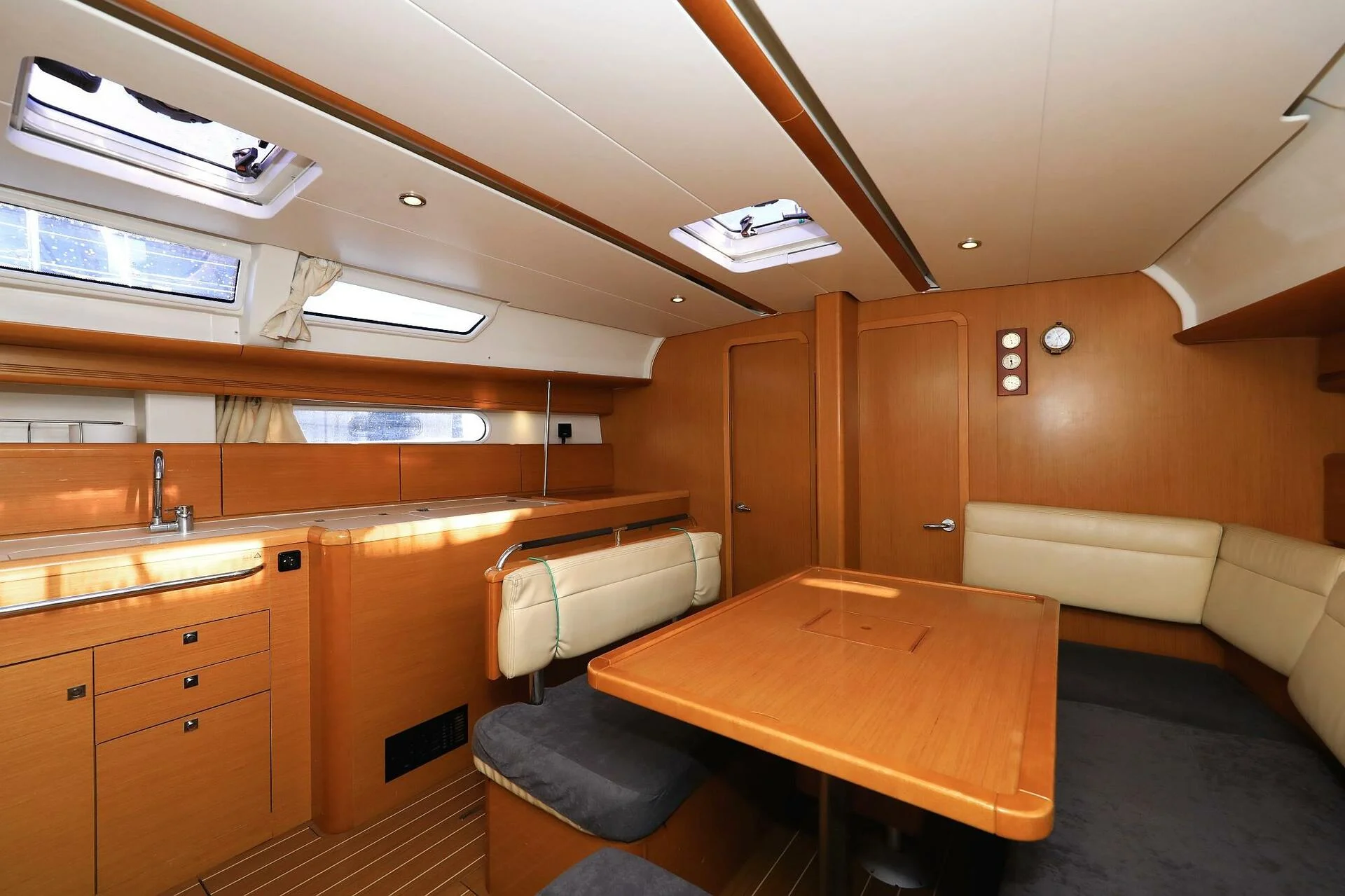 naturist hostess will keep the boat clean